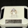 “”Silver gold plated Ring, White Cut Natural Crystal” - Image 2