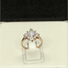 “”Silver gold plated Ring, White Cut Natural Crystal”