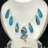 “”Silver Ring with Necklace, Mix Natural Stone With Feroza Stone” - Image 3