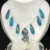 “”Silver Ring with Necklace, Mix Natural Stone With Feroza Stone” - Image 2